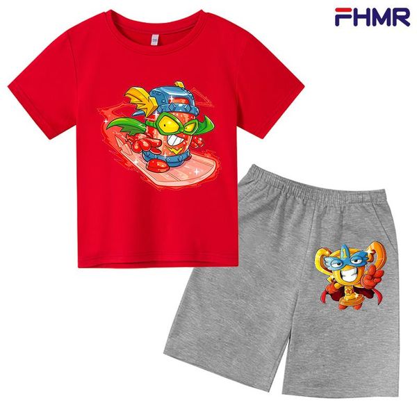

clothing sets super zinc print toddler girls 2pcs sports suit baby children boys t shirt /shorts suits 4t-14t summer, White