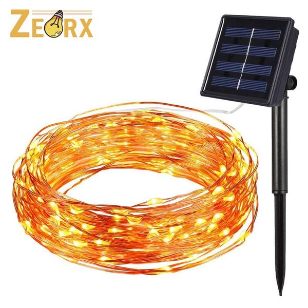 

strings 10m/20m 100/200 leds solar string light waterproof led copper wire lamp warm white for outdoor christmas decoration lights