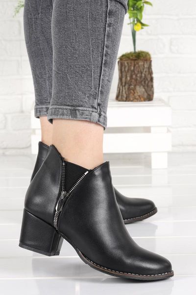 

boots woggo 404 skin 5 cm heel women shoes, Black