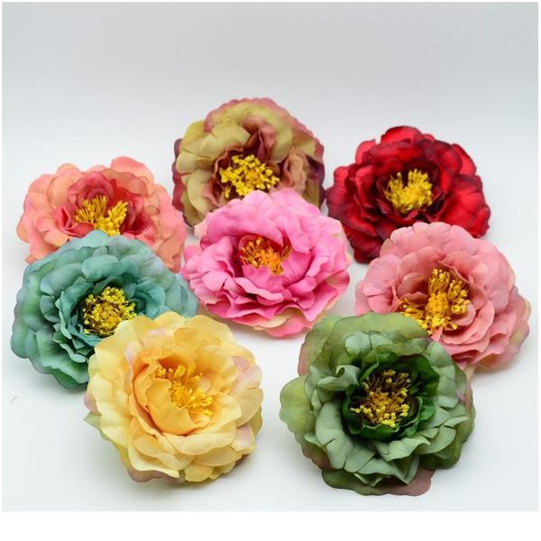 

2pcs silk retro peony for home decor accessories wedding christmas bridal clearance fake diy wreath gift box artificial qylpbr