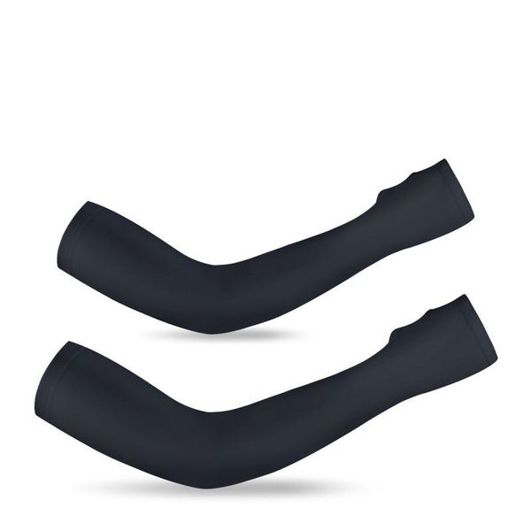 

elbow & knee pads lengthen ice silk arm sleeves cover sun finger protector outdoor running fishing cycling braces, Black;gray