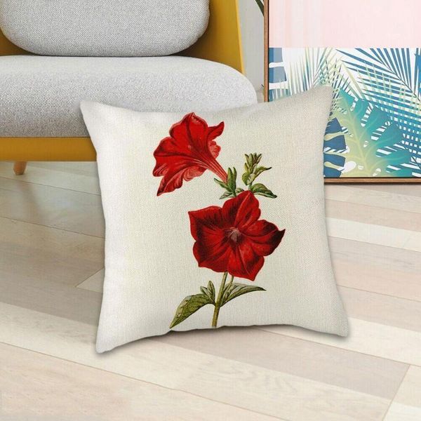 

cushion/decorative pillow 45*45cm single-sided linen floral printed pillowcase car decorative home sofa e9x1