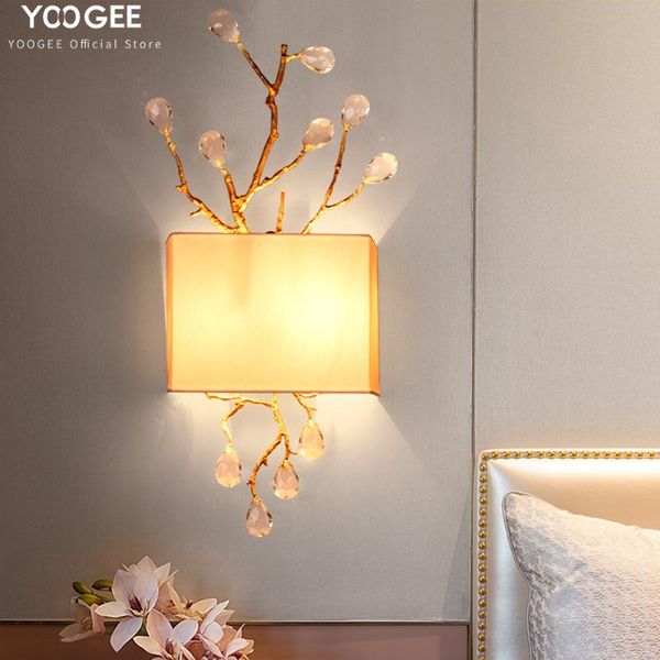 

wall lamp nordic modern lights fabric bedroom beside tree sconce led wandlamp living room tv background applique murale