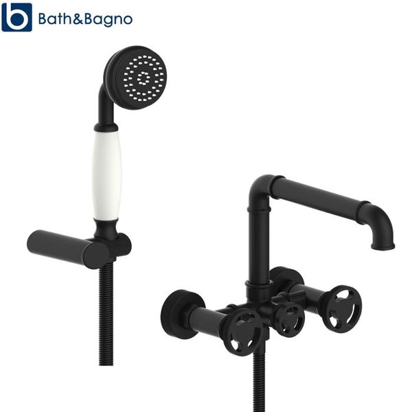 

bathroom shower sets bathtub facuet industrial style matte black