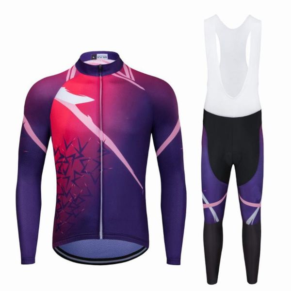 

racing sets 2021 purple cycling clothes men's trend style retro long-sleeved suit pants, Black;blue