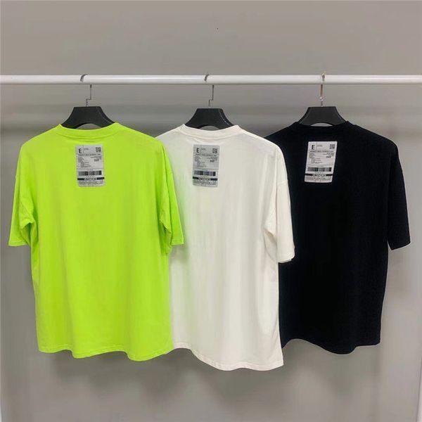 

2021 new men women casual t-shirt big tag patch 3d foam printing vetements tees t shirt 0fpo, White;black