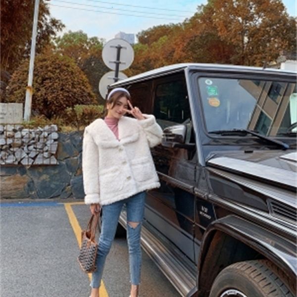 

2021 new high-end women's fashionable fake fur coat c35 zpo7, Black