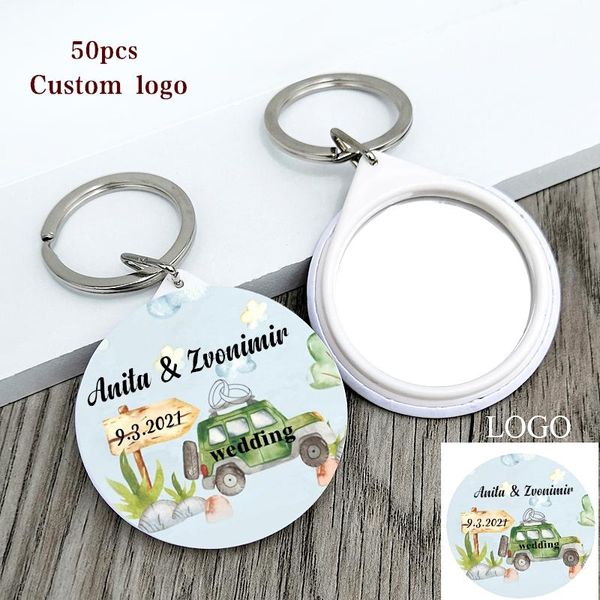 

party favor 50pcs custom personalized keychain mirror wedding guests favors gifts cadeau de mariage porte-clÃ©s regalo bodas llavero espej
