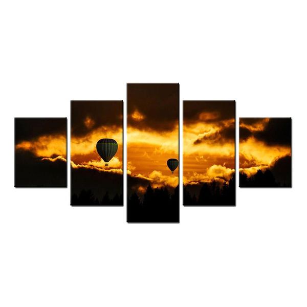 Andere Home Decor Schilderen Decoratieve Modulaire Foto 5 Panel Luchtballon HD Print Canvas Wall Art Prints Panelen Poster Voor Woonkamer