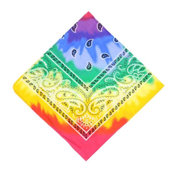 

Multicolor Cotton Tie Dye Bandana Head Wraps Rainbow Swirl Paisley Floral Print Square Scarf Women Men Neck Wrist Band, Blue;gray