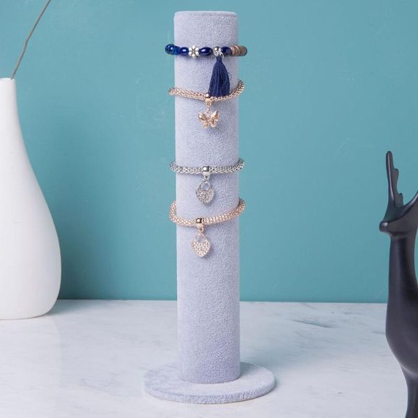 

jewelry pouches, bags 50le super z outlet black velvet hovering straight type bracelet necklace display stand for home organization, Pink;blue