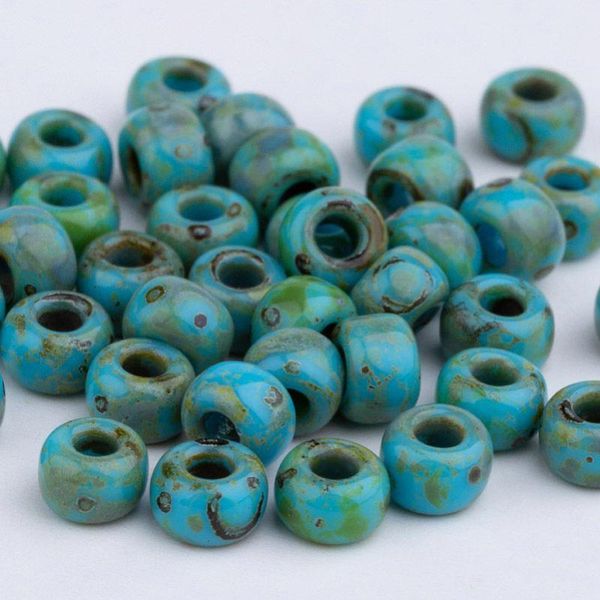 

taidian miyuki round picasso beads 11/0 8/0 6/0 mix size 4512 orange picasso bohostyle for bead art jewellery maker 3mm 5g/bag