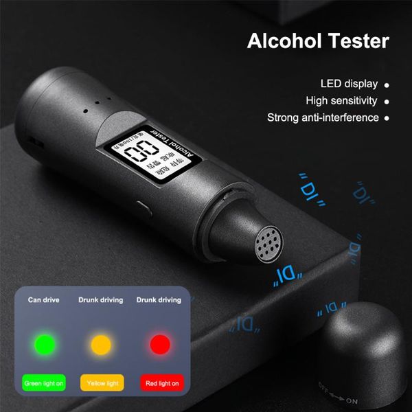 

alcohol tester with usb rechargeable portable lcd digital display breath alcoholism test