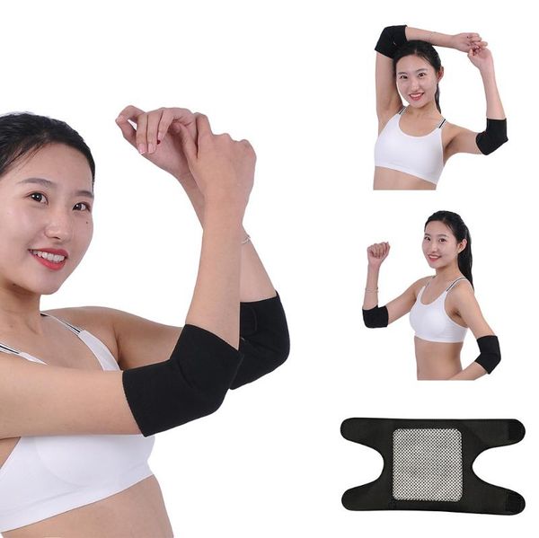 

magnetic self heating arm pads magnetic therapy tourmaline elbow wrist protection belt pain relief health care bandage lift, Black;gray