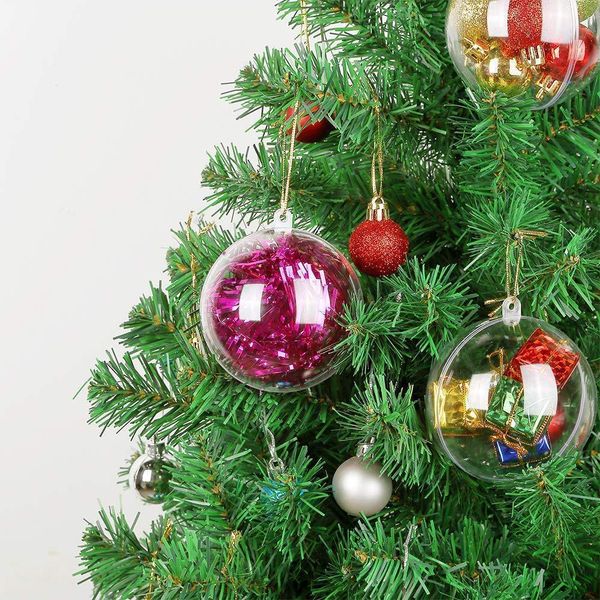 

factory outlet christmas decoration 70-140mm 10pcs big christmas tree decorations ball transparent open plastic clear bauble ornament gift p