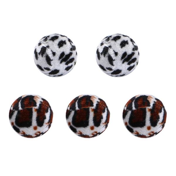 

cat toys 5pcs animal print wrapped tennis balls funny pet kitten toy