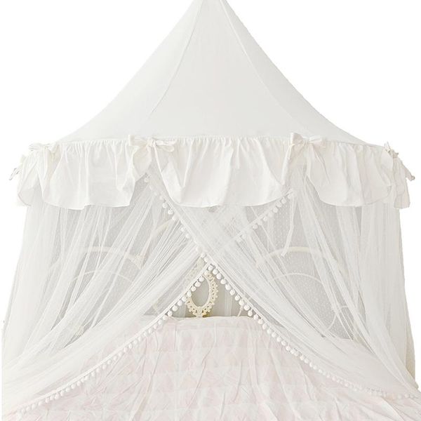 

crib netting princess style baby mosquito net ins children's room decor fordable hanging curtain household girl 1m5 1m8 white