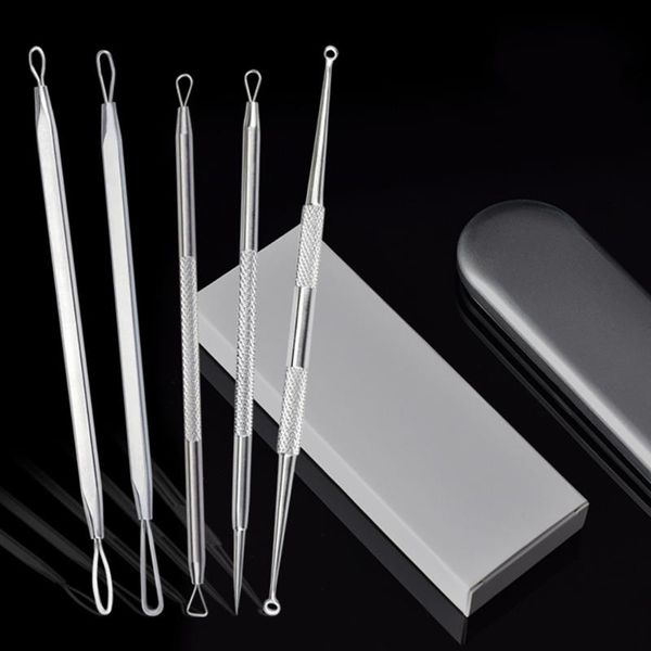 

nail art kits amsic blackhead comedone pimple acne extractor remover tool 5pcs/set blackheads pimples spoon for face cleaning
