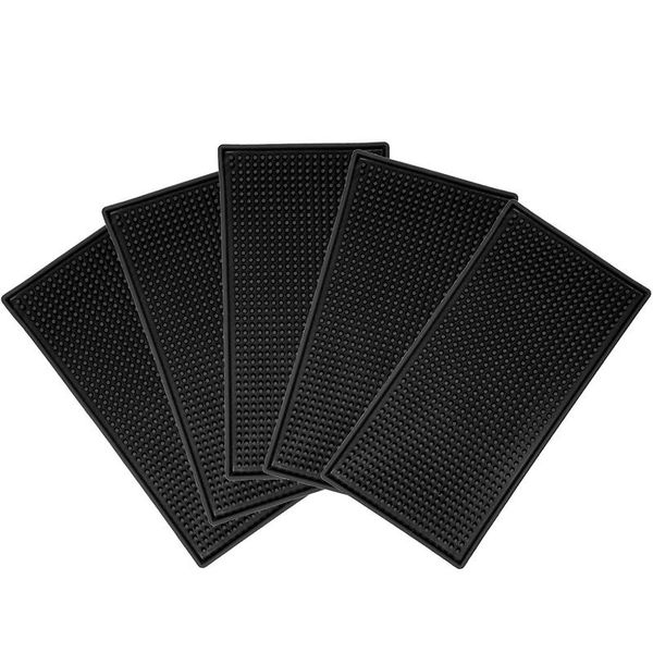 

mats & pads rubber bar service mat - black drink coasters heavy duty leak proof non slip table protection for kitchen restaurant