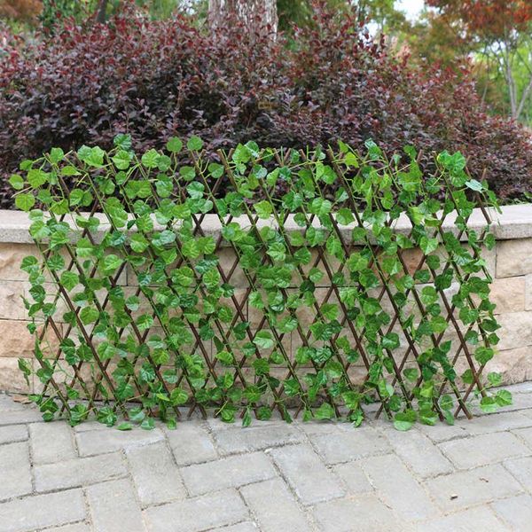 

artifitial plants fence flowers simulation leaves green leaves outdoor garden decoration fence courtyard home decor