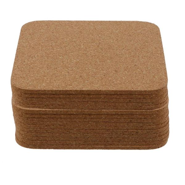 

mats & pads 15pcs square cork pad reusable cup mat tableware for kitchen