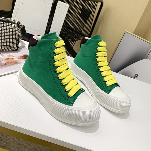 

designer canvas casual shoes white platform sole women's sneakers classic high-round head suede splicing low trainer all-match shoe, Black