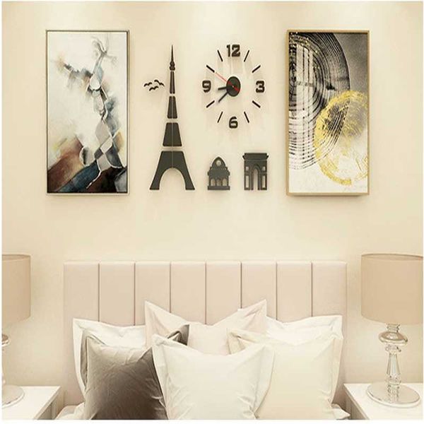 

wall clocks large clock quartz 3d diy big decorative kitchen acrylic mirror stickers oversize home letter decor