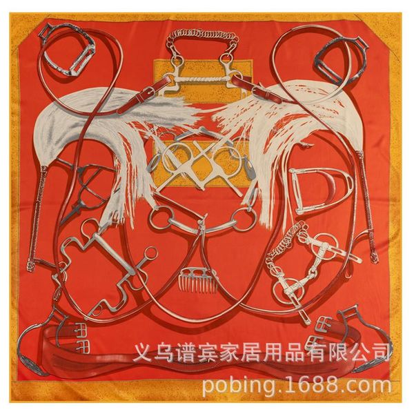 

scarves 130*130 cm women twill silk square scarf belt print headband bandana fashion lady hijab designer, Blue;gray