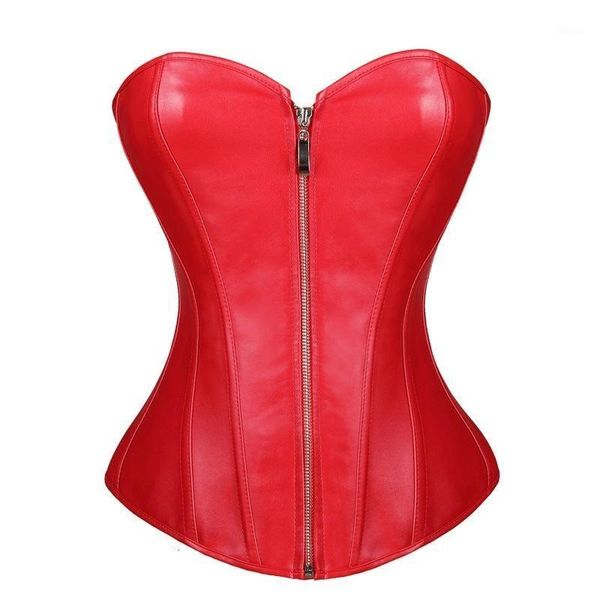 

black/red punk style push up women's plus size slimming body shapewear gothic faux leather corset bustier bustiers & corsets, Black;white