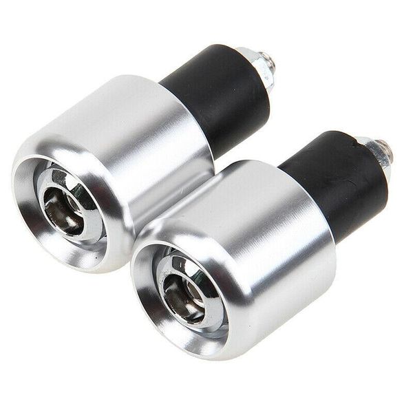 

handlebars 2x universal motorcycle bar ends plug cap for 22mm 7/8" bars motorbike silver handlebar grips sliders slider