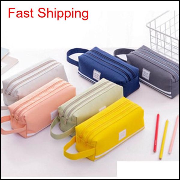 

high capacity pen bag durable pen case with handle portable double layer stationery storage bag (6 colors) my-inf0645 bx12s d01an