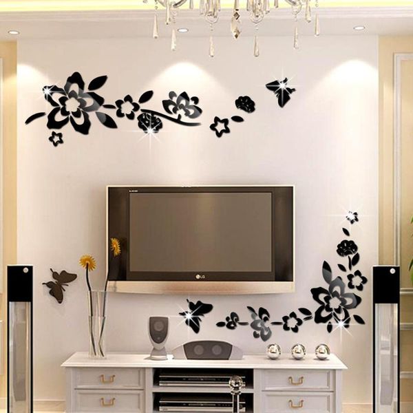 

wall stickers mural decal diy flower vine decor mirror sticker removable