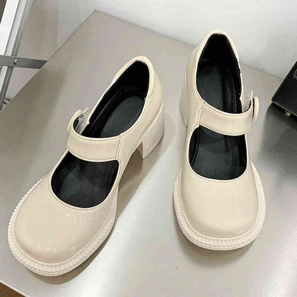 

dress shoes spring women sweet elegant pink mary janes fashion comfort square thick sole platfrom ladies pumps plus 43 op4e, Black
