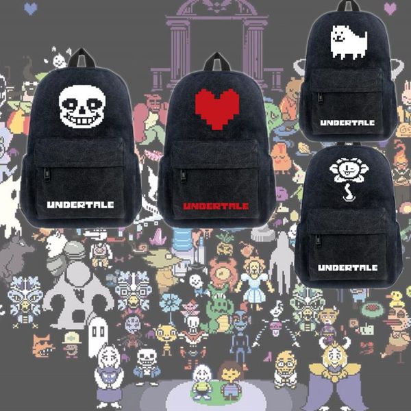 

backpack undertale sans canvas casual bag schoolbag alphys flowey cosplay
