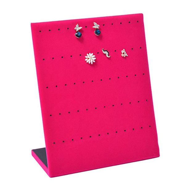 

jewelry pouches, bags wood velvet earrings holder earring packaging display stand show case organizer tray rose red/black/beige, Pink;blue