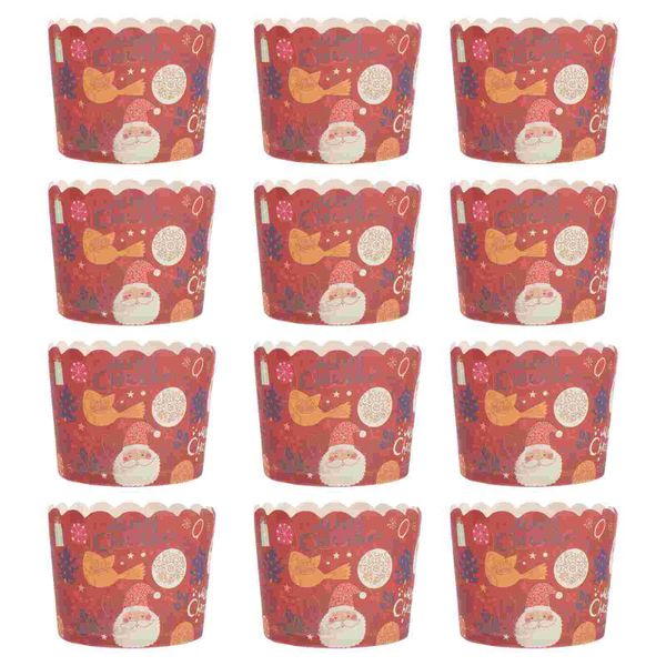 

other festive & party supplies 200pcs christmas pattern cupcake wrappers unique cake liners cups (red)