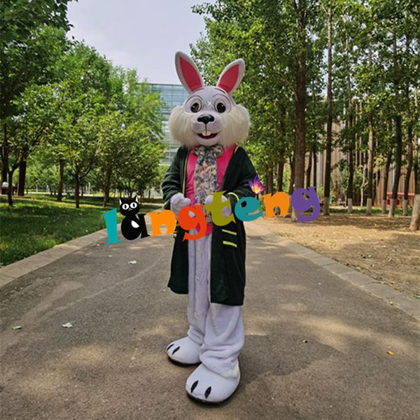 Mascot Costumes514 Mr White Rabbit Costume Adult Cartoon Easter Holiday Mascot Celebra gli abiti del personaggio del corpo