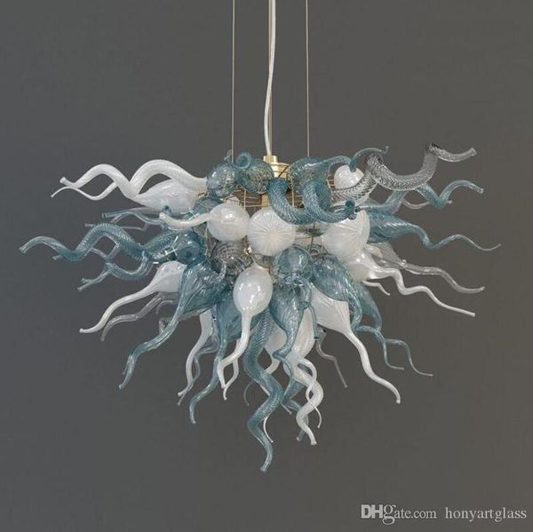 

nordic style light blue blow glass chandelies lamp item white europe style modern art chandelier