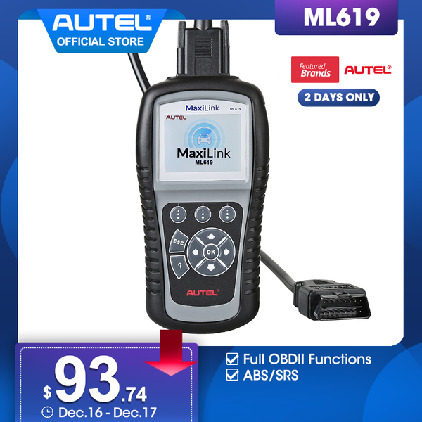 

code readers & scan tools autel maxilink ml619 obdii obd 2 car diagnostic reader abs srs airbag obd2 automotive scanner as autolink al619