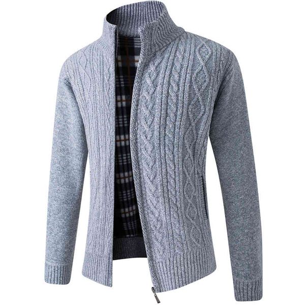 

men's zipper sweater, warm cardigan, casual knitting, autumn and winter clothing, new in 2021, White;black