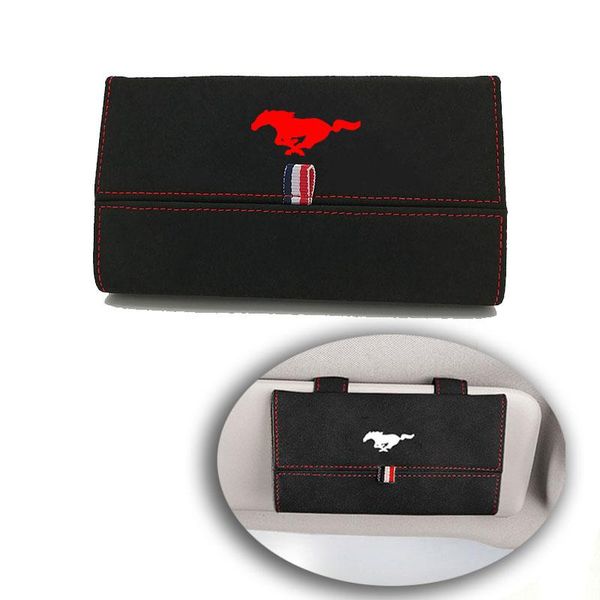 

car organizer 1pc for mustang flocking auto glasses box storage holder magnetic sunglasses case interior accessories