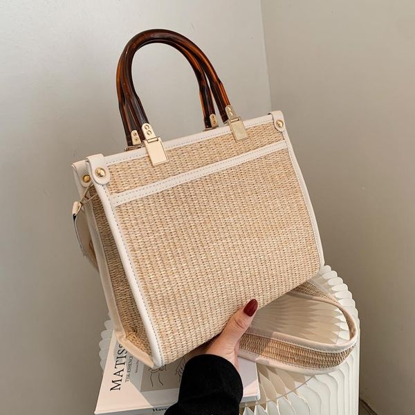 

evening bags women wicker shoulder bag designer fashion beach short handle handbag rattan straw crossbody 2021 classic