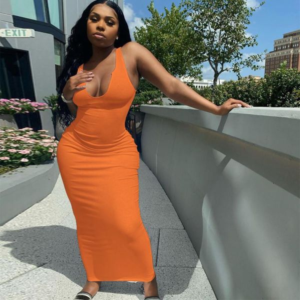 

casual dresses women's tank dress summer bodycon deep v-neck sleeveless ribbed party club for women dames kleding, Black;gray