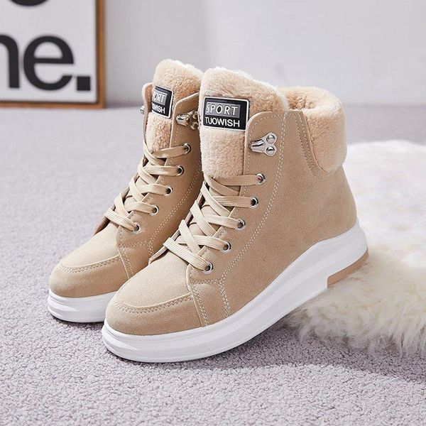 

boots women winter snow female duantong warm flat with womens shoes tide botas mujer women's, Black