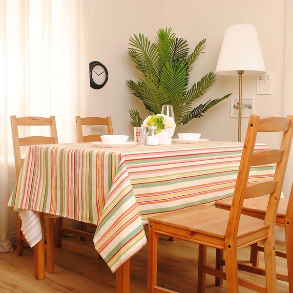 

home decoration rainbow series colorful striped tablecloth table cover cotton table cloth accept customized