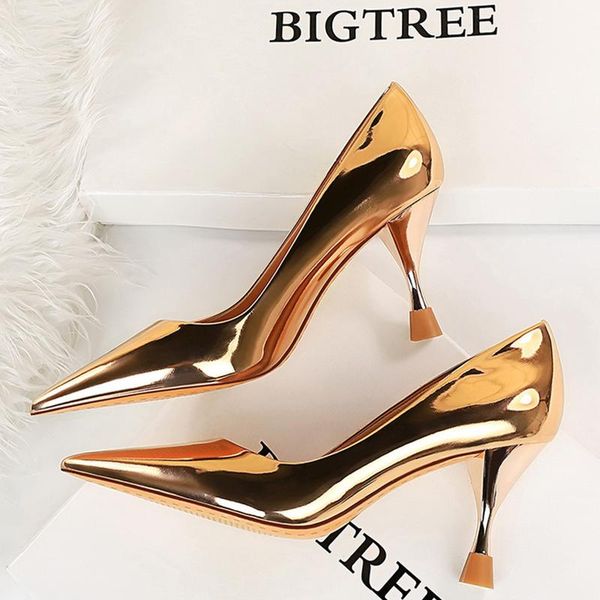 

dress shoes patent leather woman pumps kitten heels metal heel women 2022 wedding fashion sexy, Black