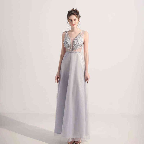 

luxury prom dresses 2021 banquet nightclub perspective vacuum low cht ktv beautiful evening long style, Black