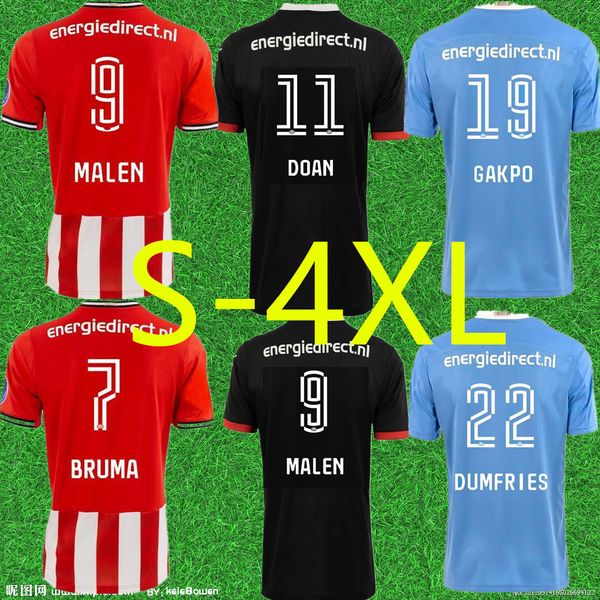 

s-4xl psv eindhoven 20 21 soccer jerseys 2020 2021 malen camisa de futebol ihattaren dumfries gakpo bruma lammers mens football shirts, Black;yellow