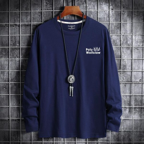 

men's t-shirts plus size long-sleeve print cotton tees o-neck thin tshirts 4xl 5xl 6xl autumn and winter, White;black