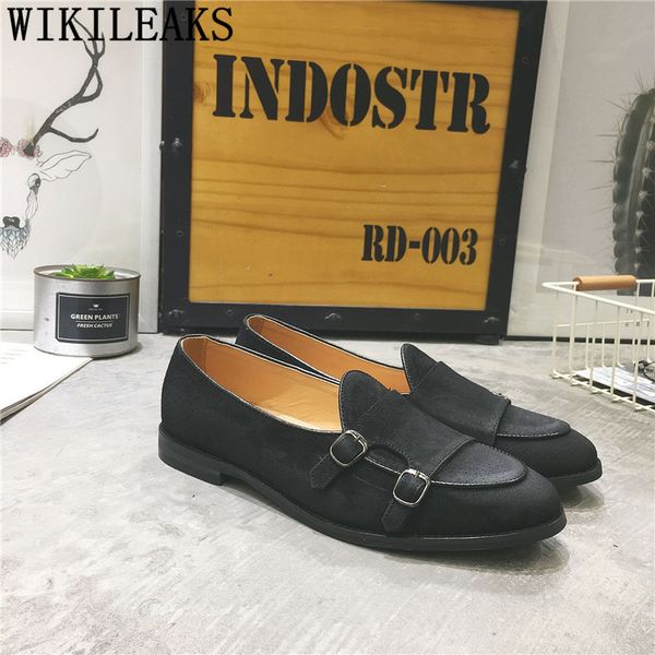 

double monk strap shoes loafers men sepatu slip on pria coiffeur mens black shoes men dress suit shoes chaussure homme ayakkabi